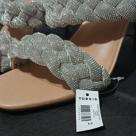 Torrid Silver Metallic Braided Sandals NWT - Picture 5 of 5